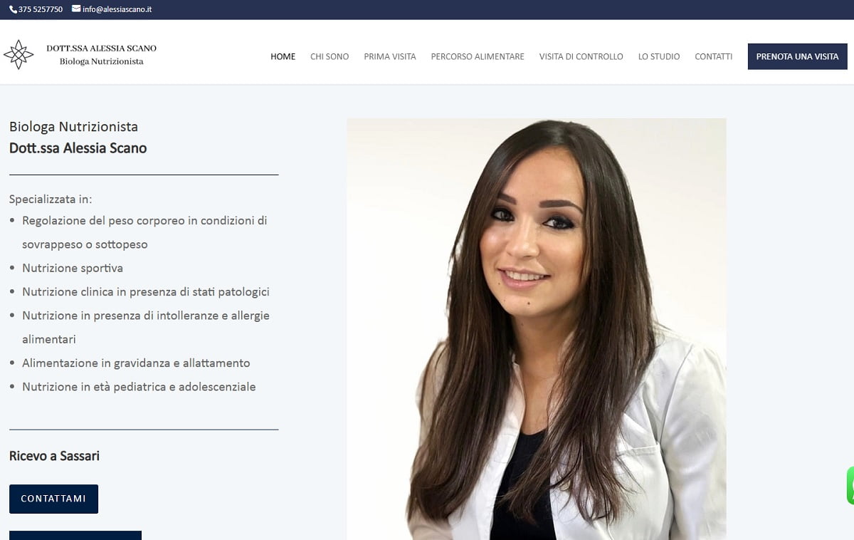 anteprima sito web nutrizionista sassari