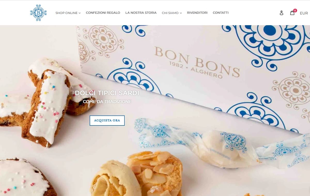 anteprima ecommerce dolci sardi Bon Bons Alghero